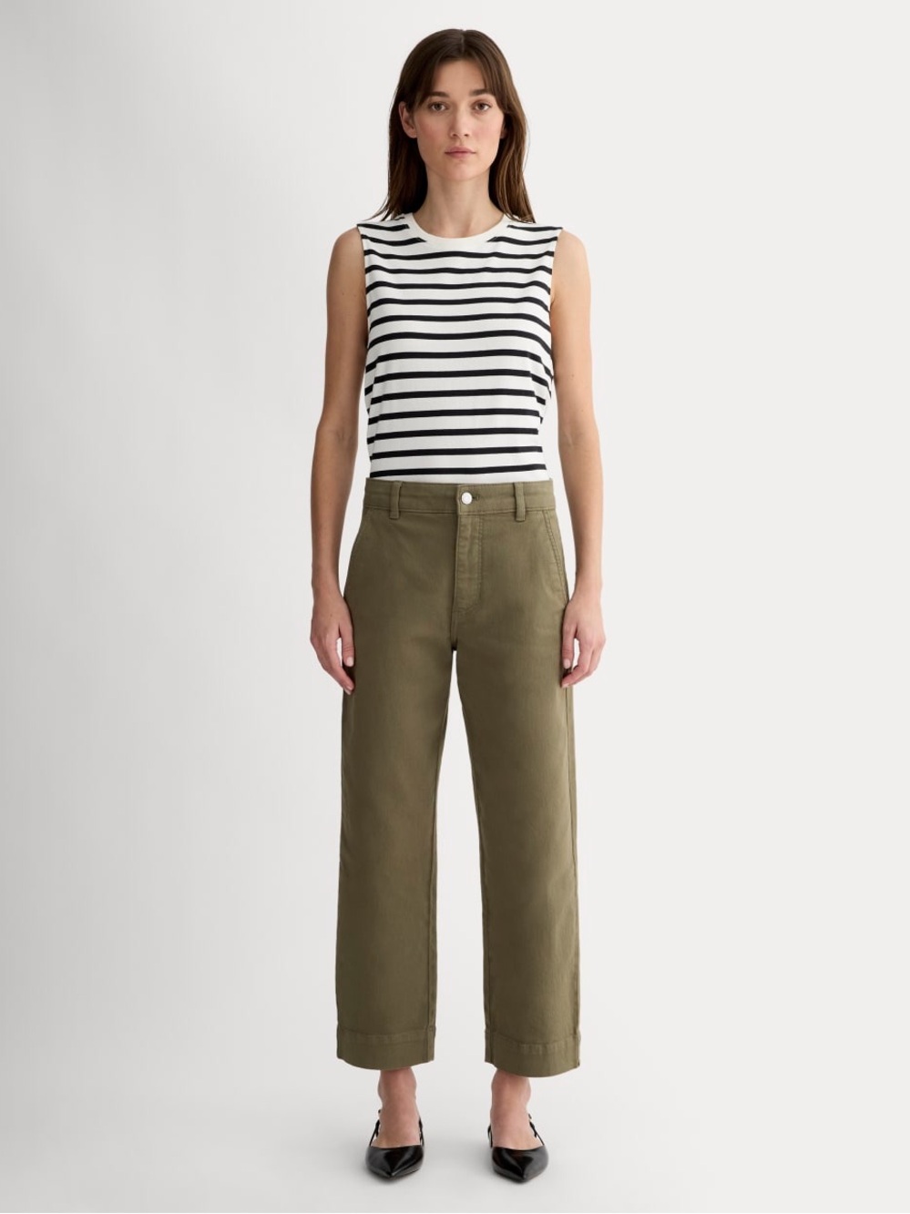 Everlane Wide-Leg Utility Pants | Size 8 | Olive green